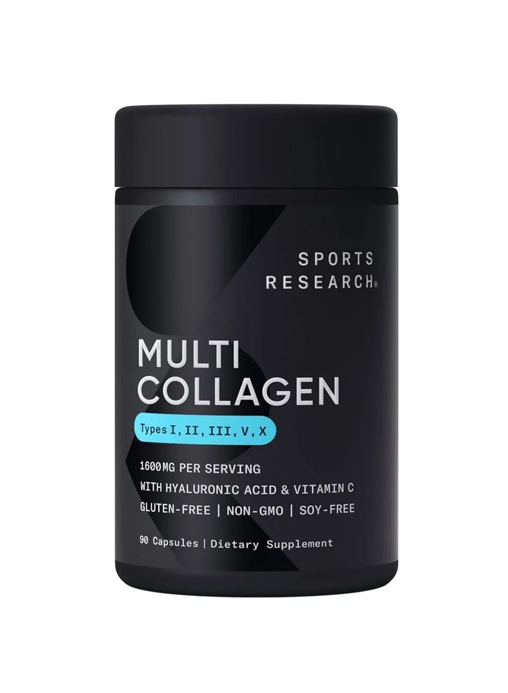 Multi Collagen Complex Premium Hydrolyzed Protein Supplement (90 Capsules, 1600 mg Per Serving) hf3zc