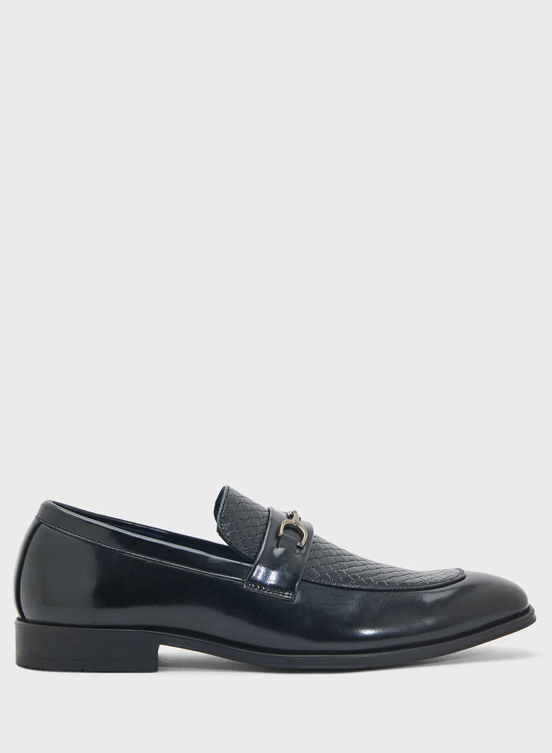 Robert Wood Textured Horsebit Formal Loafers Premium Leather Slip-On Shoes for Men (Black, 42 EU) 87arh
