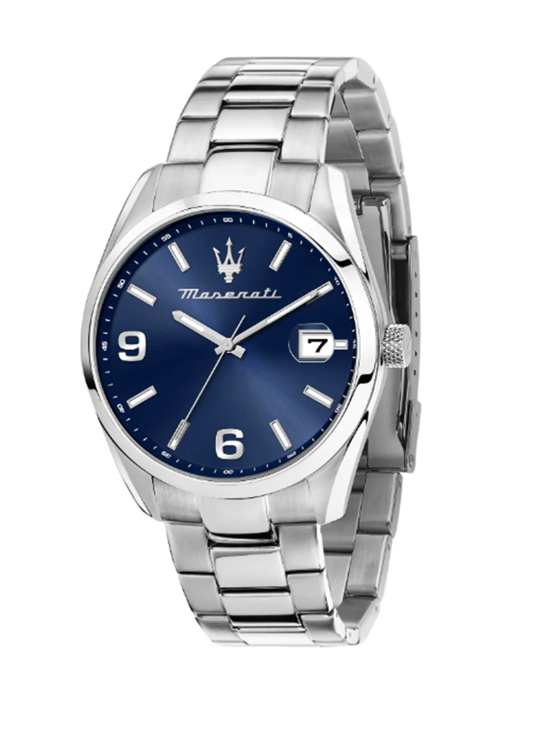 Premium Stainless Steel Chronograph Watch with Blue Sunray Dial (43 mm) for Men caoic