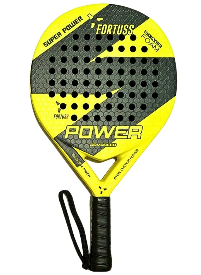 FORTUSS Padel Tennis Racket Full Carbon Fiber 3D Hexagon Surface with EVA Foam Core (Yellow, 365 g) 1lq6r