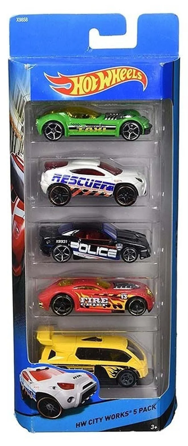 Premium Die-Cast Toy Car Set 5-Piece Collection 1:64 Scale Metal Vehicles for Kids and Collectors ncnh2
