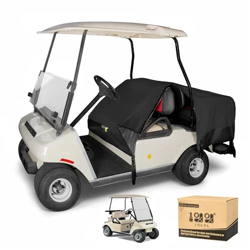 Universal Golf Cart Seat Covers for 4-Passenger Vehicles Heavy-Duty Waterproof All-Weather Protection (Black) xnfhe