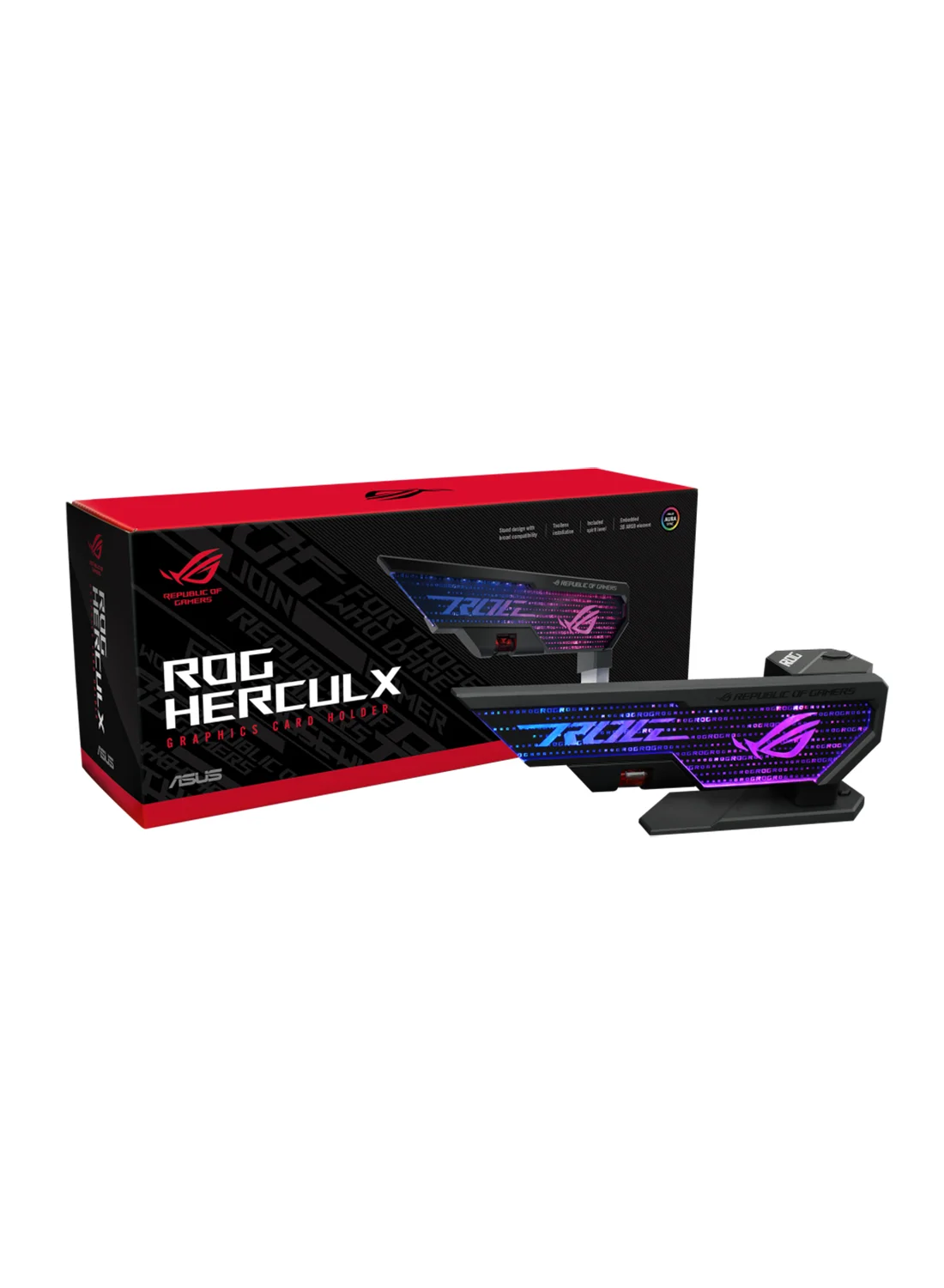Premium Graphics Card Anti-Sag Support Bracket (Solid Zinc Alloy, Adjustable Height, Toolless Installation, RGB Lighting) Black bccl3
