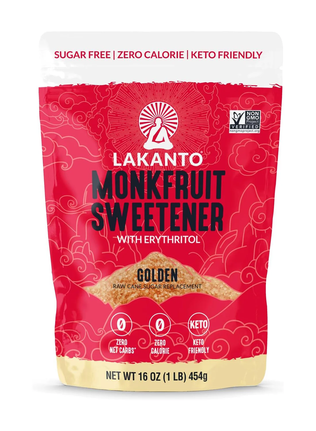 LAKANTO Golden Monk Fruit Sweetener Natural Sugar Substitute (Keto-Friendly, 454g) ikf94