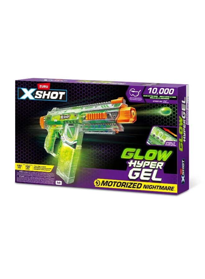 Premium Motorized Gel Blaster Set with 10,000 Pellets and Protective Eye Gear (Large, Glow-in-the-Dark) nuncj