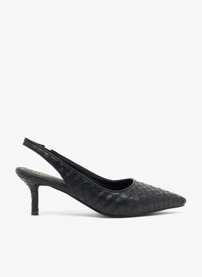 ELLA Croc-Embossed Slingback High Heel Sandals for Women (Premium Synthetic Leather, 8 cm) ng9cm