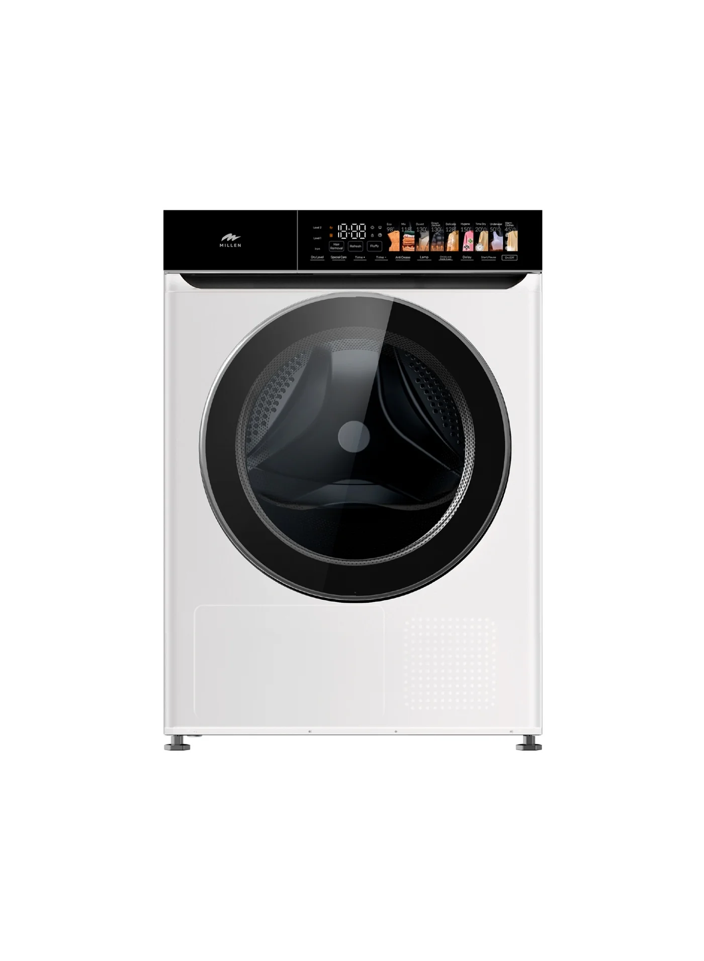 MILLEN Front Load Heat Pump Dryer, Premium Energy Efficient Laundry Appliance (White, 10 kg) bx5cn