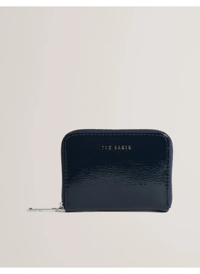 Premium Crinkle Texture Zip Around Wallet Compact Purse (Black, 12 cm x 9 cm) odx6z
