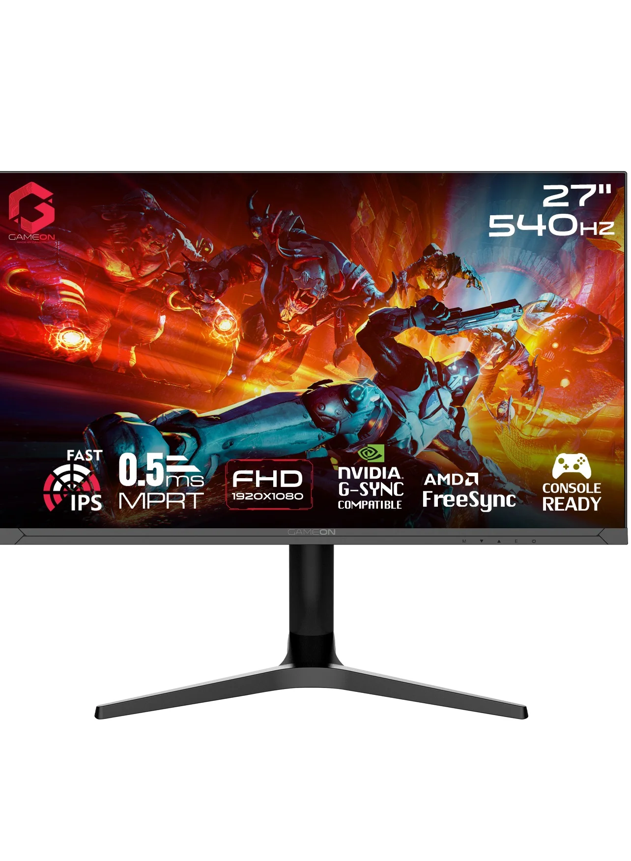 GAMEON 27-Inch Pro X Series Gaming Monitor, FHD Fast IPS Panel, 540Hz, 0.5ms, HDMI 2.1, HDR Support, VRR, Black (27-Inch) nvmfv