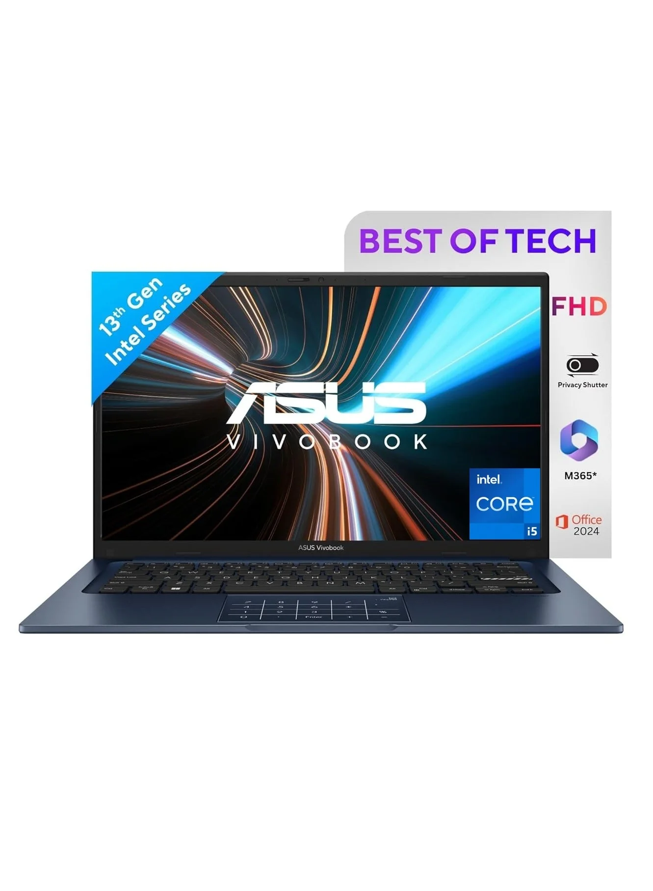Premium 14-Inch FHD Laptop, Intel Core i5 13th Gen, 12GB RAM, 512GB SSD, Windows 11 Home, Quite Blue (14 Inch) d0nnf