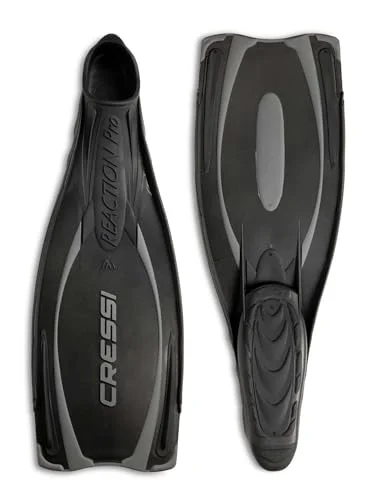 Reaction Pro Full Foot Pocket Fins Professional Diving Equipment for Snorkeling and Scuba (Black, Size 36-37) af4r8