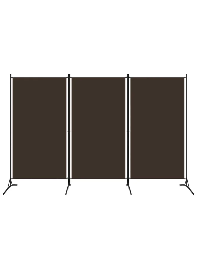 VidaXL 3-Panel Room Divider Privacy Screen Foldable Partition (Brown, 260x180 cm) ihai8