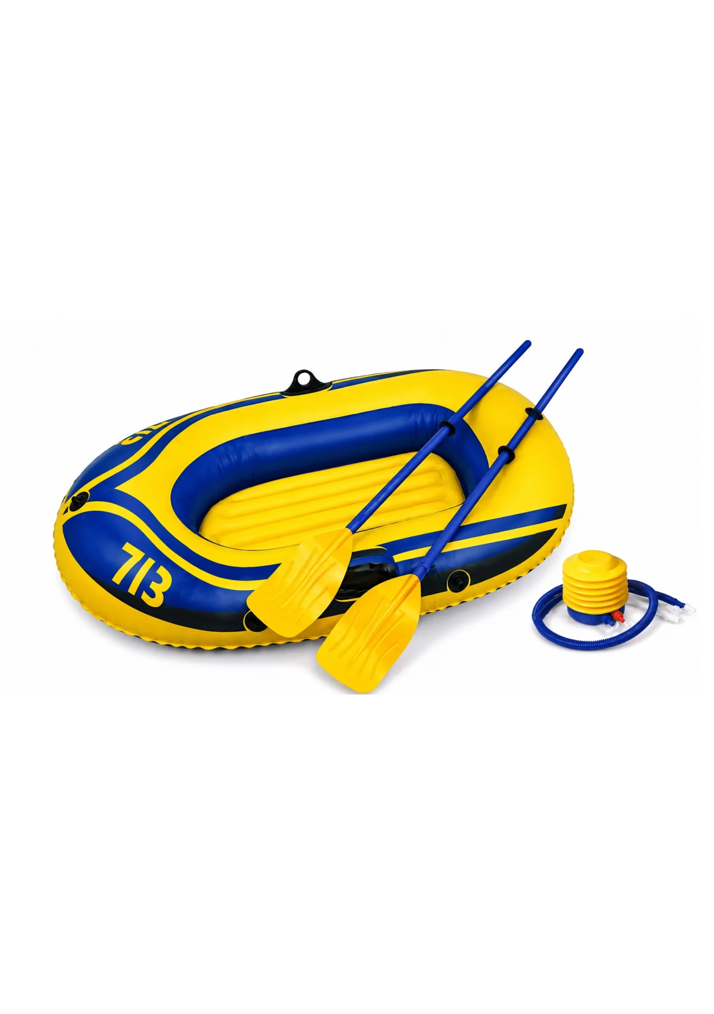 H PRO Inflatable One Man Boat Set with Oars and Foot Pump (Premium PVC Raft for Water Activities, 1-Person Capacity) etmyj