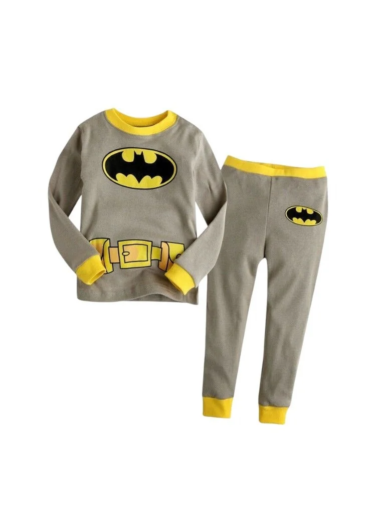 Boys Batman Cave Cozy Pajama Set Long Sleeve Premium Soft Sleepwear (Kids, 120 cm) naffu
