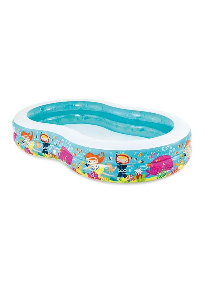 Premium Inflatable Family Swimming Pool Durable Vinyl Outdoor Water Play Center (262x160x46cm) quk64