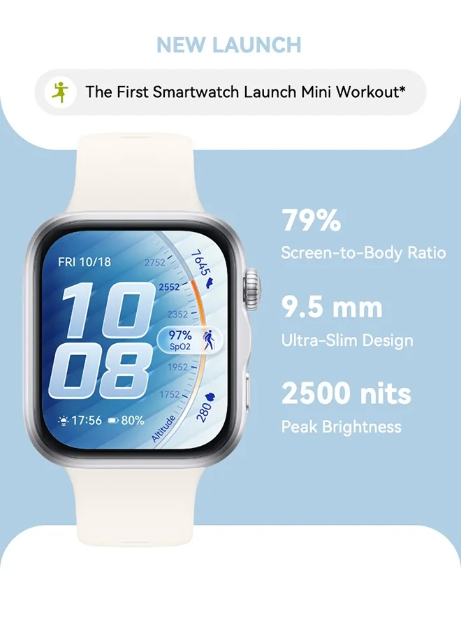 Smart WATCH FIT 5 Fitness Tracker Smartwatch with FullView Display and GPS (White, 43 mm) xe5vi