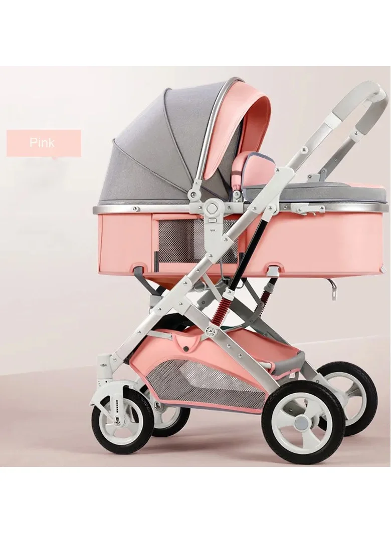 DubaiGallery High Landscape 3-in-1 Baby Stroller and Car Seat Set (Pink, 1 Unit) kows9