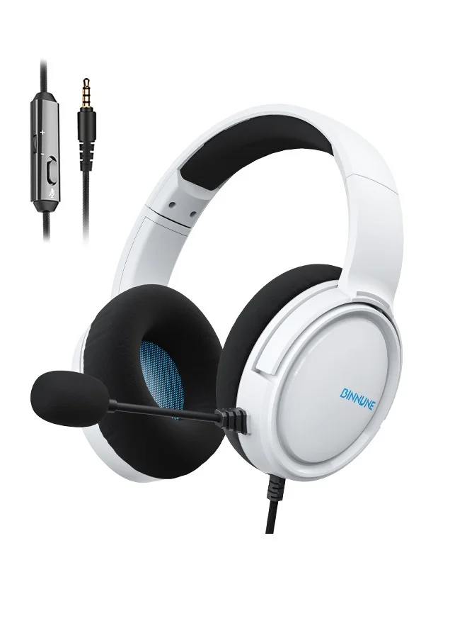 BINNUNE Wired Gaming Headset with Noise Canceling Microphone for PC and Console (Black) kjfqe