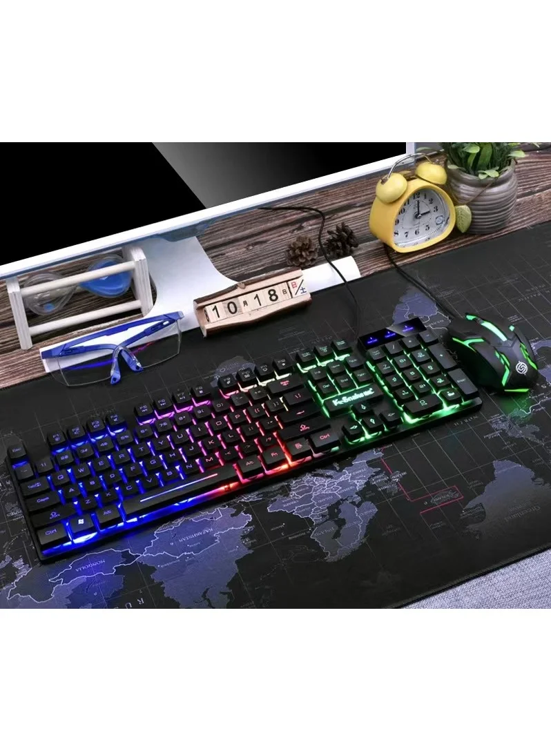 K-Snake Wired Gaming Keyboard and Mouse Combo with RGB Backlit (USB Connection, PC Compatible) ptpl1