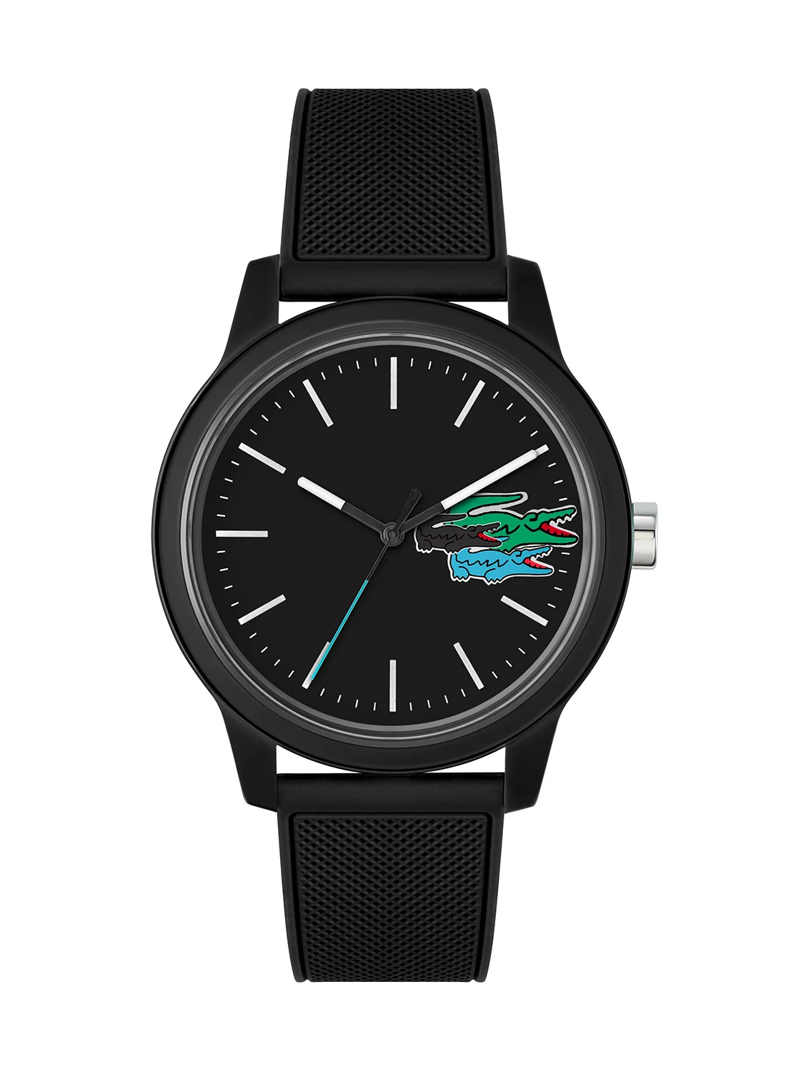 Premium Analog Quartz Watch with Black Silicone Strap for Men (44mm) 49x06
