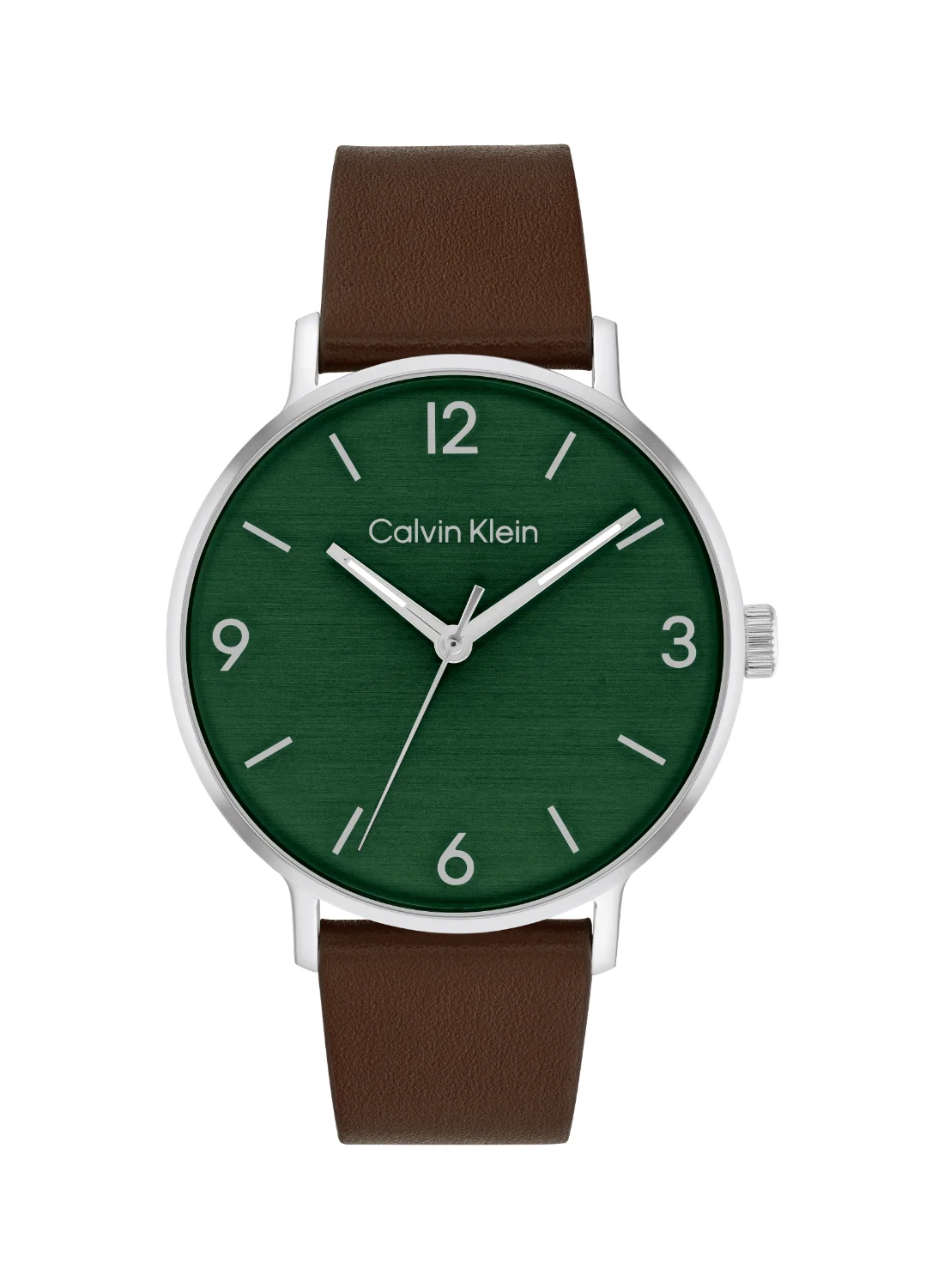 Premium Round Analog Quartz Watch with Leather Strap (Green Case, 42mm) 47sbk