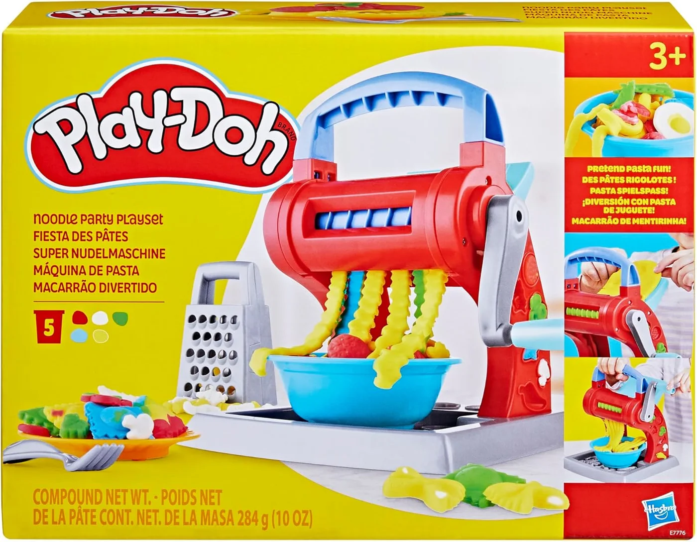 Creative Noodle Party Playset for Kids DIY Craft Activity Set with 5 Non-Toxic Modeling Dough Colors (5-Pack) dzwp0