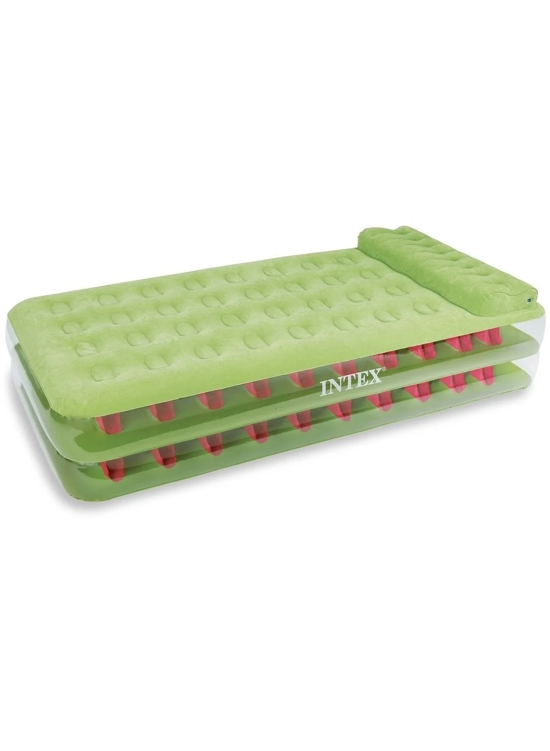 Portable Inflatable Twin Air Mattress with Hand-Held Electric Pump (47 cm Height, Blue) bf4au