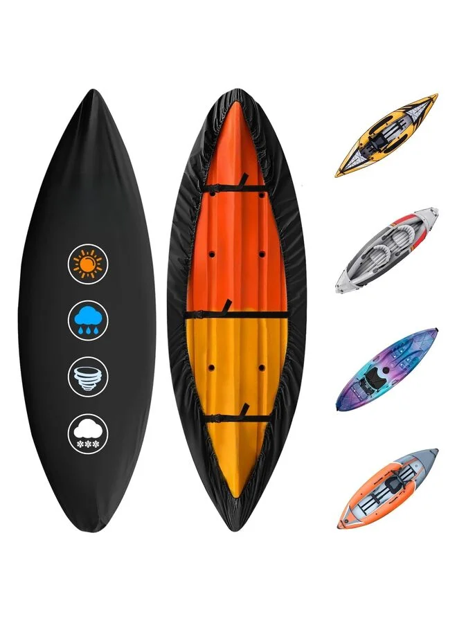 LAMAY Kayak Cover Heavy Duty Waterproof Outdoor Storage Protector for Canoe Paddle Board and SUP (4M) aou1p