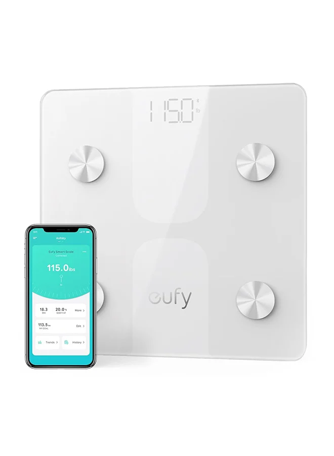 Smart Digital Bathroom Scale with Bluetooth Body Composition Analysis (White, 15 Measurements) dov6a