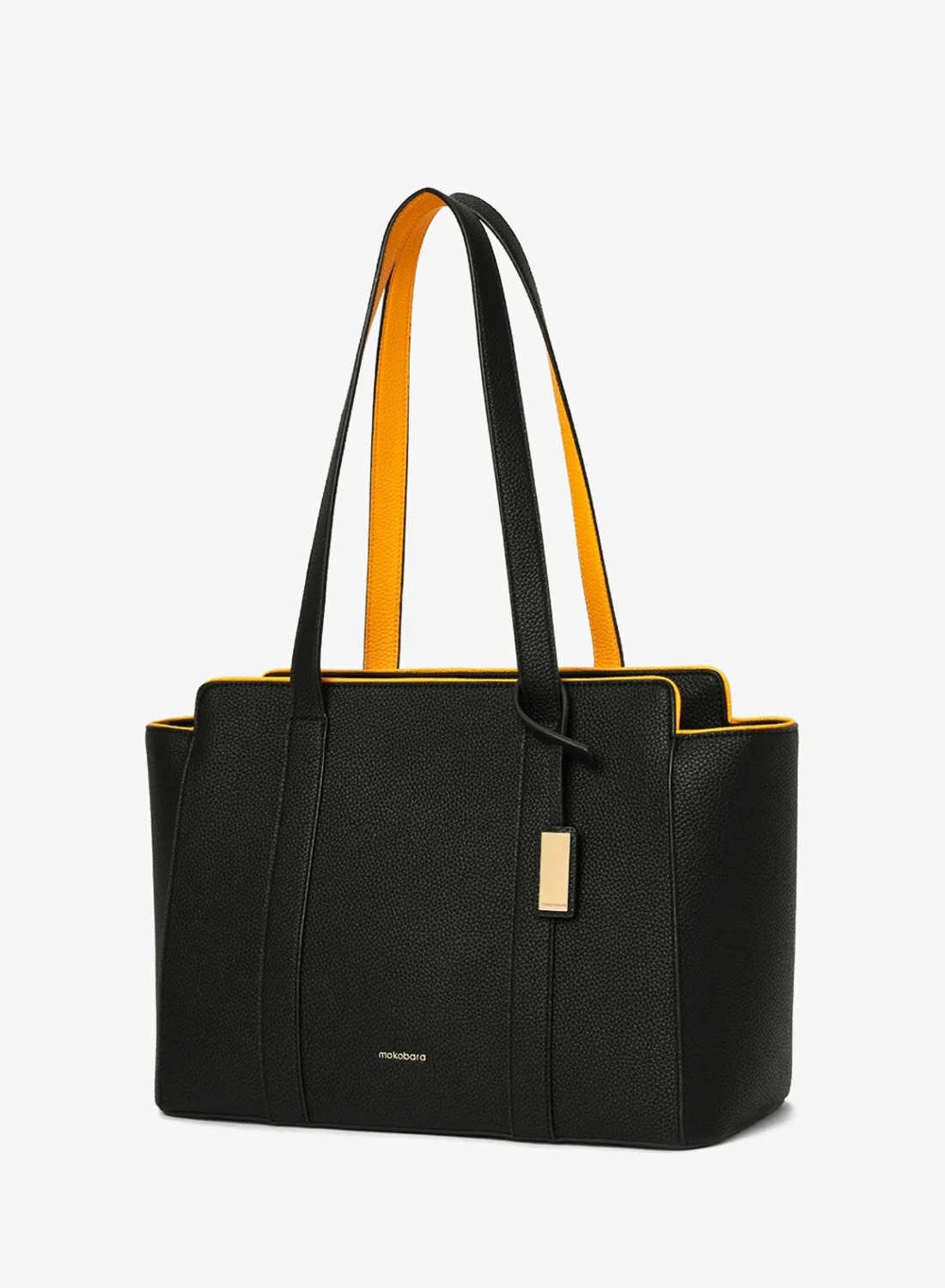 Premium Vegan Leather Laptop Tote Bag Water-Resistant Professional Work Bag with Luggage Sleeve (Black, 14-inch) 2cboe