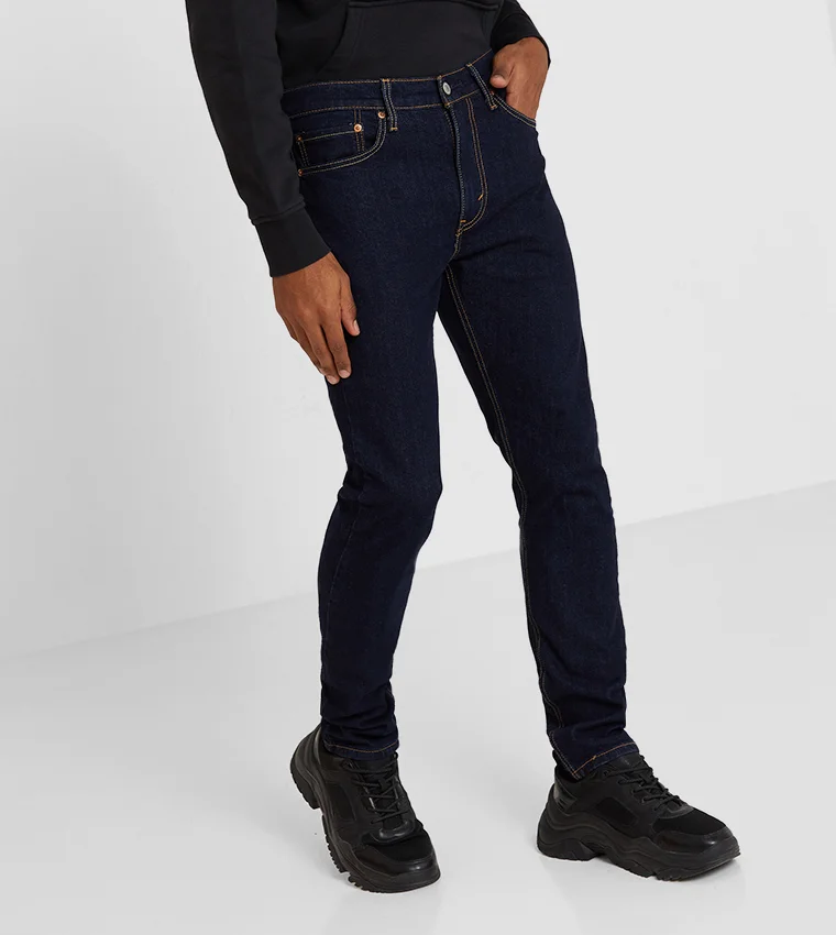 Premium Skinny Fit Denim Jeans for Men (Solid Blue, 32x32) dar5e