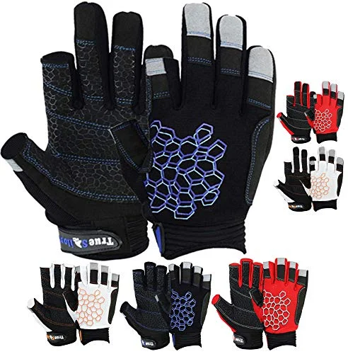 MRX BOXING FITNESS Sailing Gloves Professional Non-Slip Grip for Kayaking Yachting and Fishing (Black, Small) 9r2d1