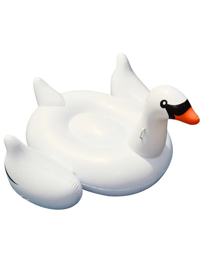 Giant Inflatable Swan Pool Float Ride-On Lounge for Summer Beach Parties (White, 190 cm) ktcns