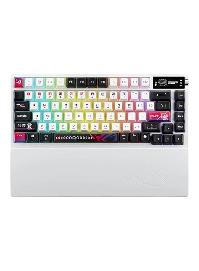 Premium 75% Custom Mechanical Gaming Keyboard Hot-Swappable Switches Semi-Translucent Keycaps (Snow White, 75% Compact Layout) ibxzg