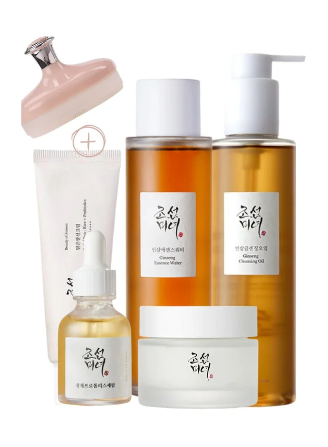 Premium Hydration Skincare Set Ginseng Cleansing Oil Essence Water Glow Serum Dynasty Cream Sunscreen Rice Probiotics (410 mL) keg4h