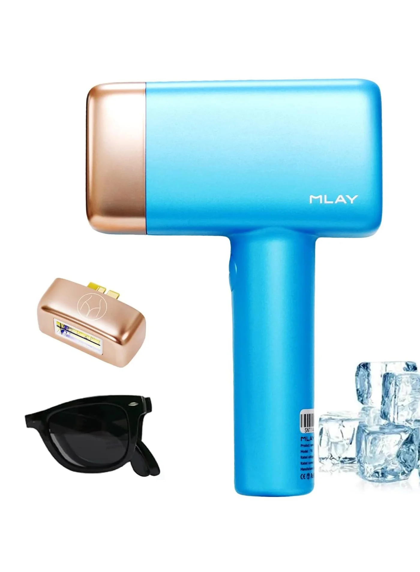 MLAY T14 IPL Hair Removal Device with Cold Compress Technology (Sky Blue, 500000 Pulses) 11jzq