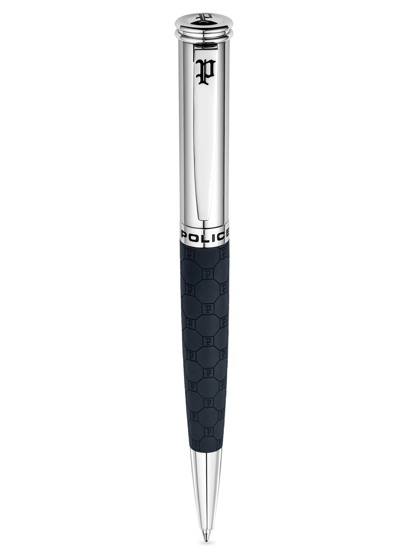 Premium Stainless Steel Ballpoint Pen with Blue Ink (Blue and Silver, 138.5mm) cbzo6