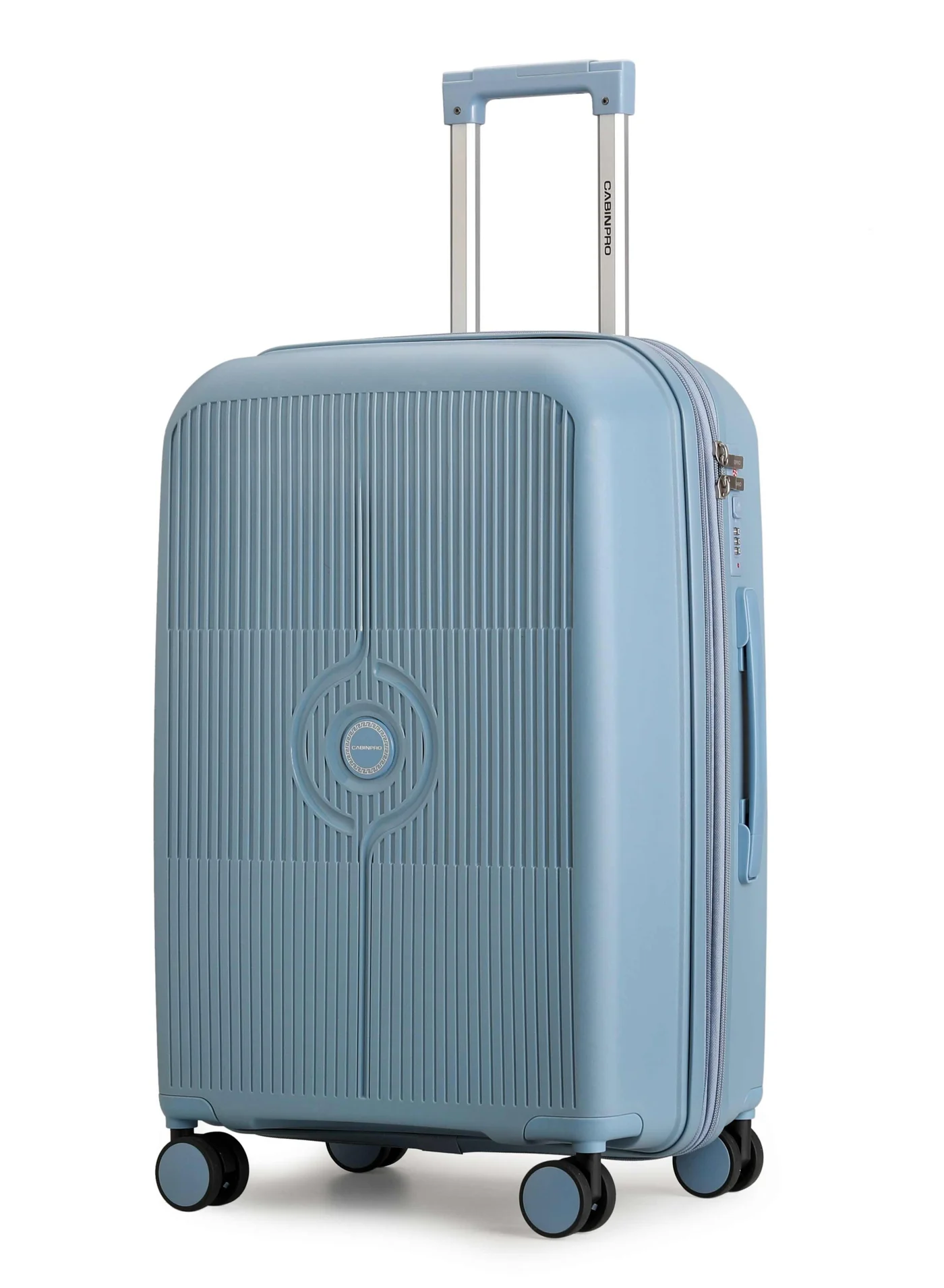 CABINPRO Large Expandable Hard Shell Spinner Luggage with 360-Degree Twin Wheels (Grey, 75 cm) 3c72d