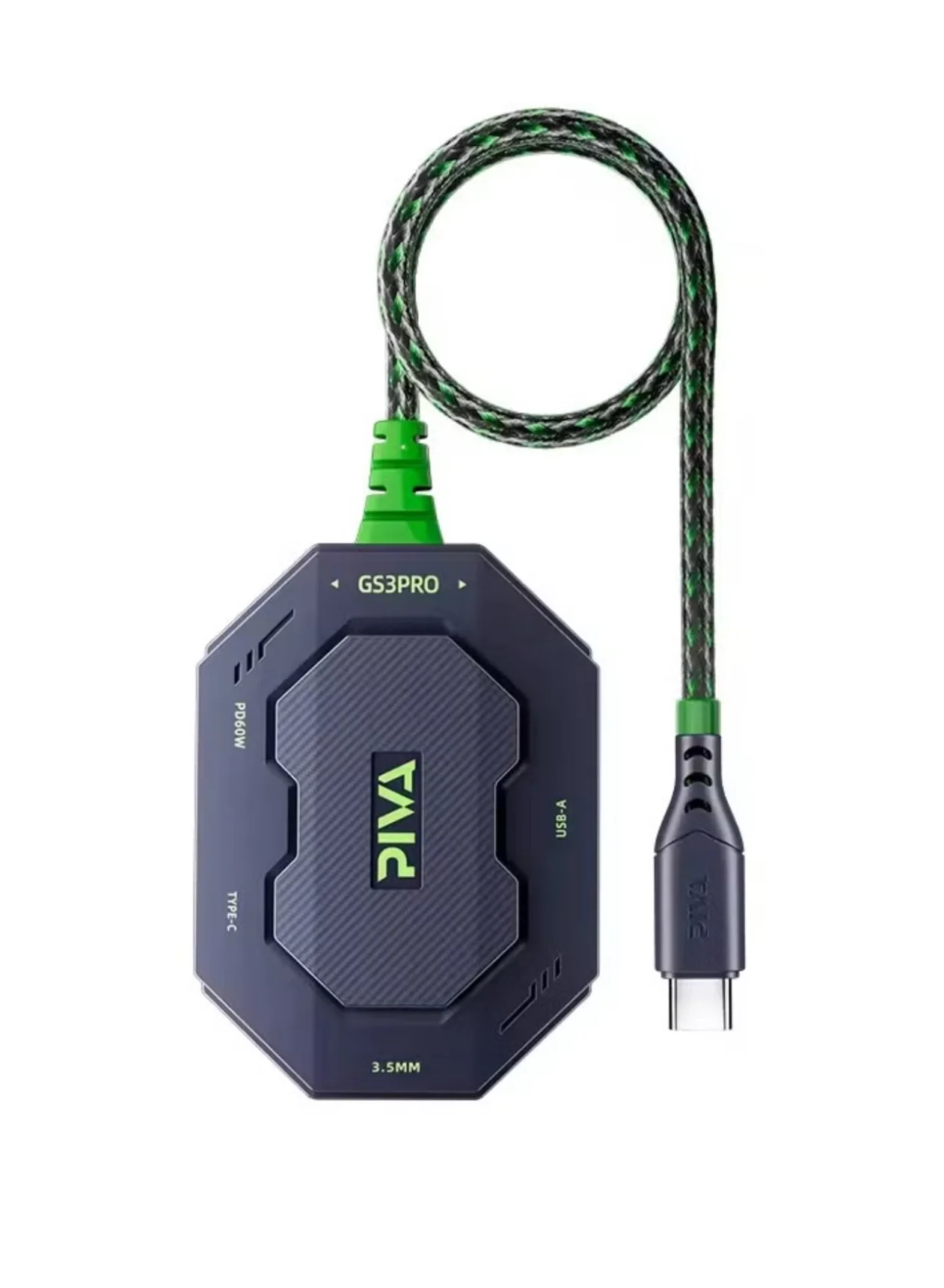 PIVA GS3 Pro 4-in-1 USB-C Audio and Charging Hub Adapter, 60W Fast Charging, High Resolution Audio for Gaming and Live Streaming (Universal Compatibility, 1 Unit) hjih2