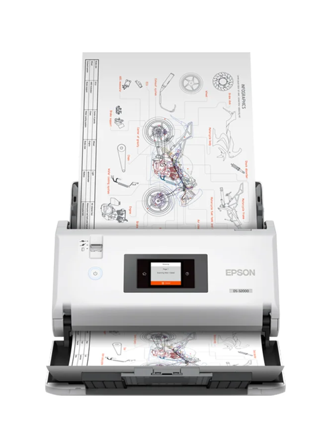 Premium Desktop Inkjet Printer High-Speed Document Scanner (White, Compact Design) axrf1