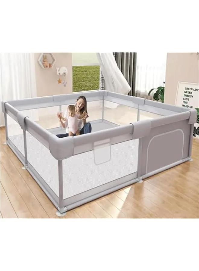 Beauenty Baby Playpen with Breathable Mesh, Sturdy Indoor and Outdoor Play Yard for Toddlers (120x180cm) 10ysw