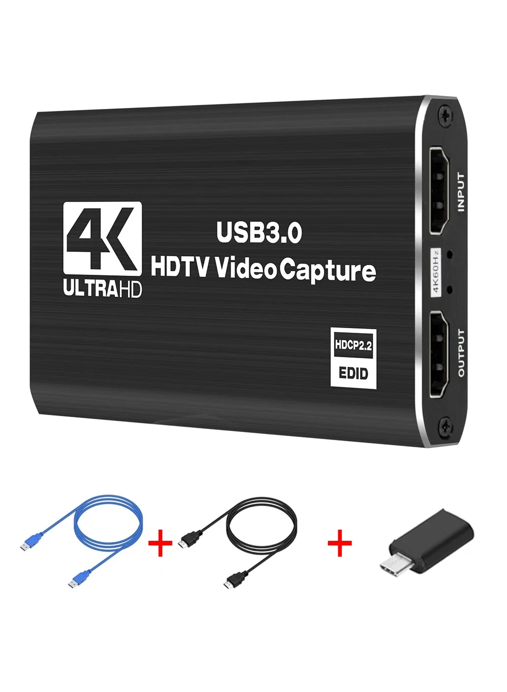 X-level 4K HDTV Video Capture Card USB 3.0 for Streaming and Gaming (Black) np2ia