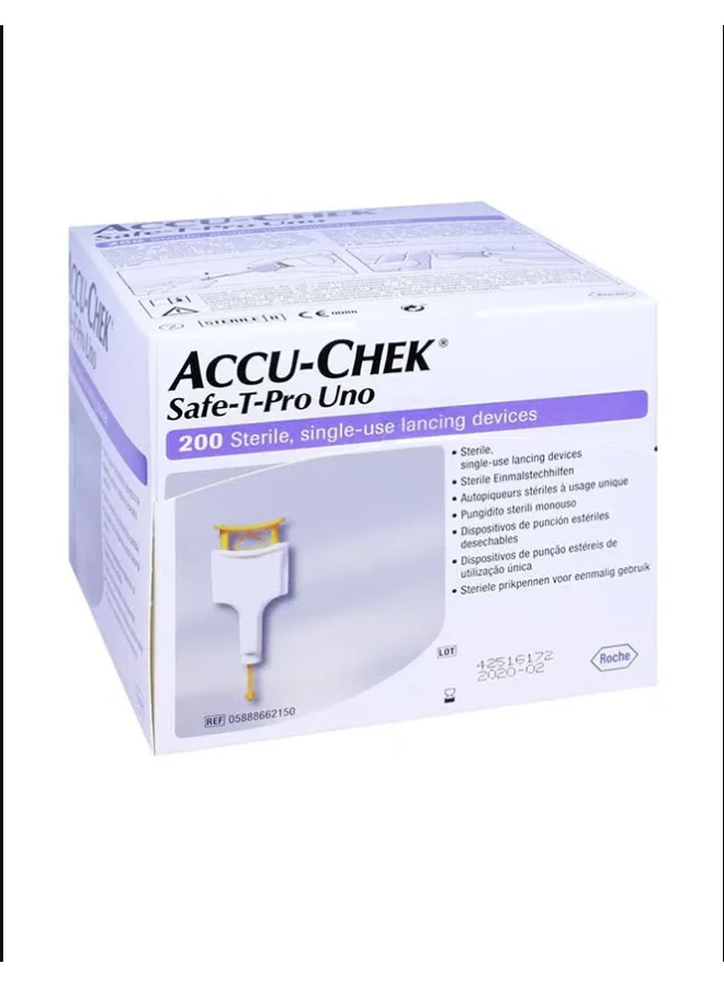 Premium Single-Use Safety Lancets for Blood Glucose Monitoring (200 Count) gtaci