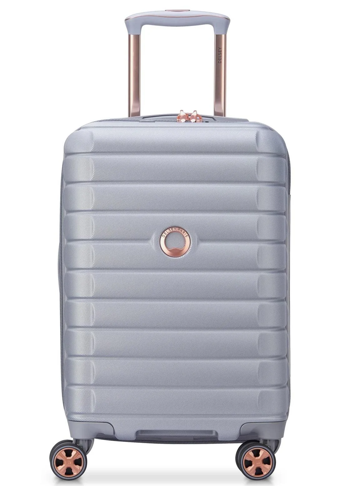 Premium Expandable Cabin Luggage Trolley Case with 4 Double Wheels (Platinum, 55 cm) 8zg20