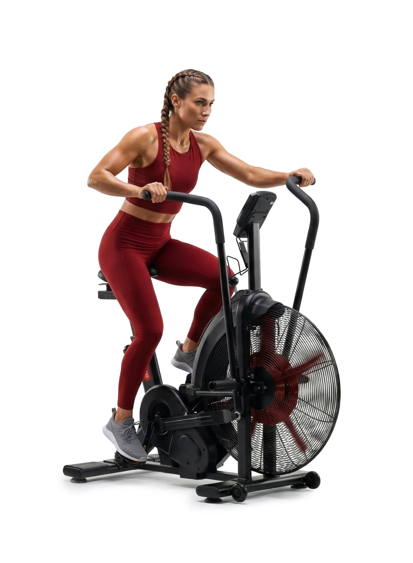 Premium Commercial Air Bike Heavy-Duty Steel Frame with Magnetic Belt and Chain Drive System (150kg Capacity) p8tfj