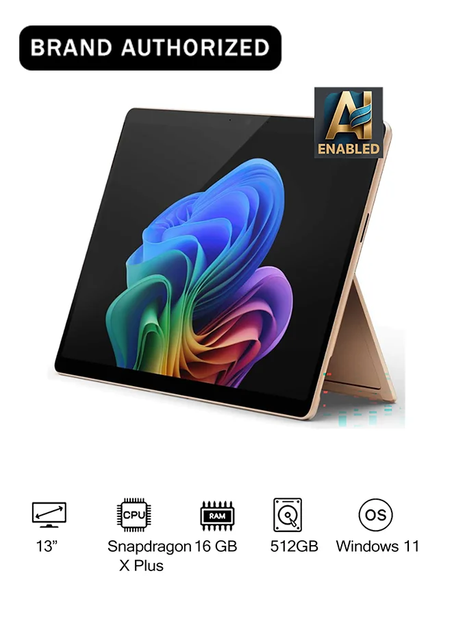 Premium 13-Inch 2-in-1 Tablet Laptop, 12-Core Processor, 16GB RAM, 512GB SSD, Windows 11, English/Arabic Keyboard (Dune) fftf1