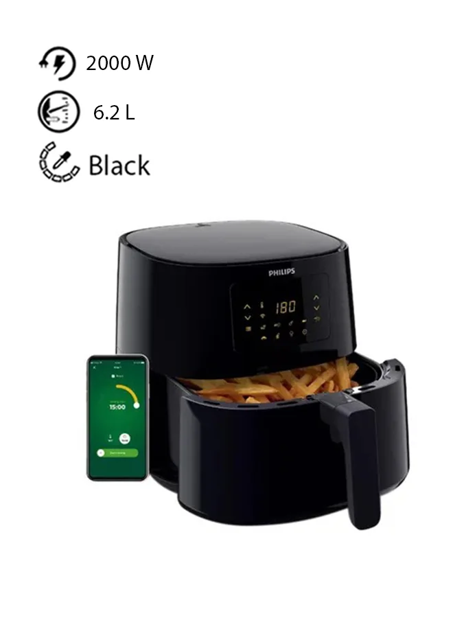 Professional Connected Airfryer XL Large Capacity 6.2 L 2000 W (Black) hr2a9
