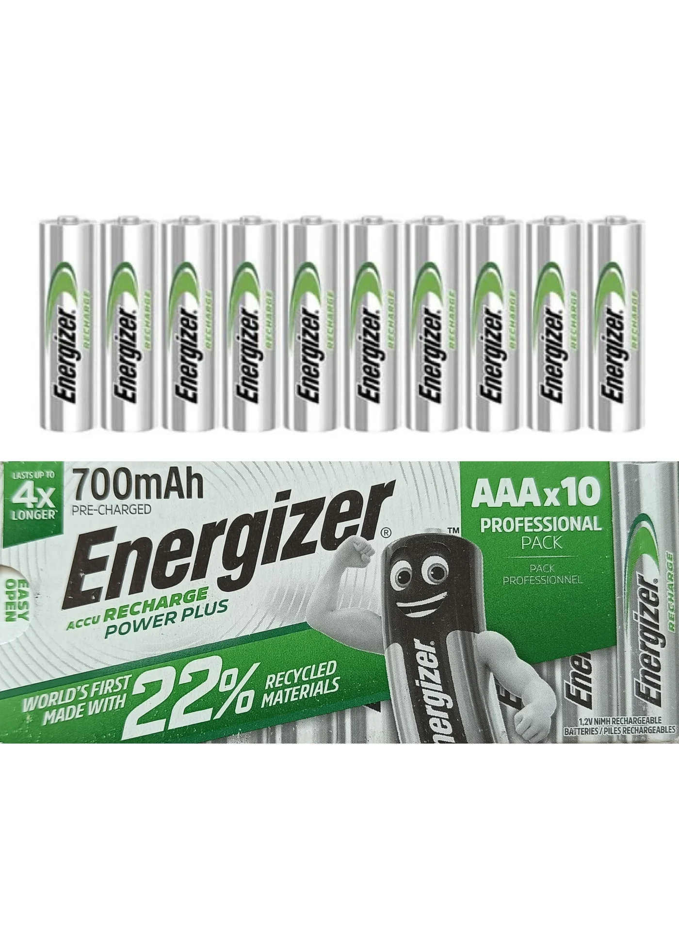 Premium Rechargeable AAA Batteries High-Capacity Long-Lasting Power Cells (10 Pack) 5ed9x