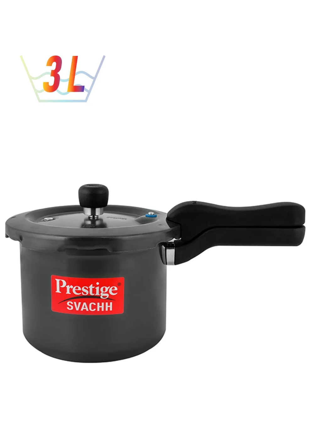 Hard Anodised Pressure Cooker Premium Induction Compatible Kitchen Cookware (Black, 3 L) o2c21