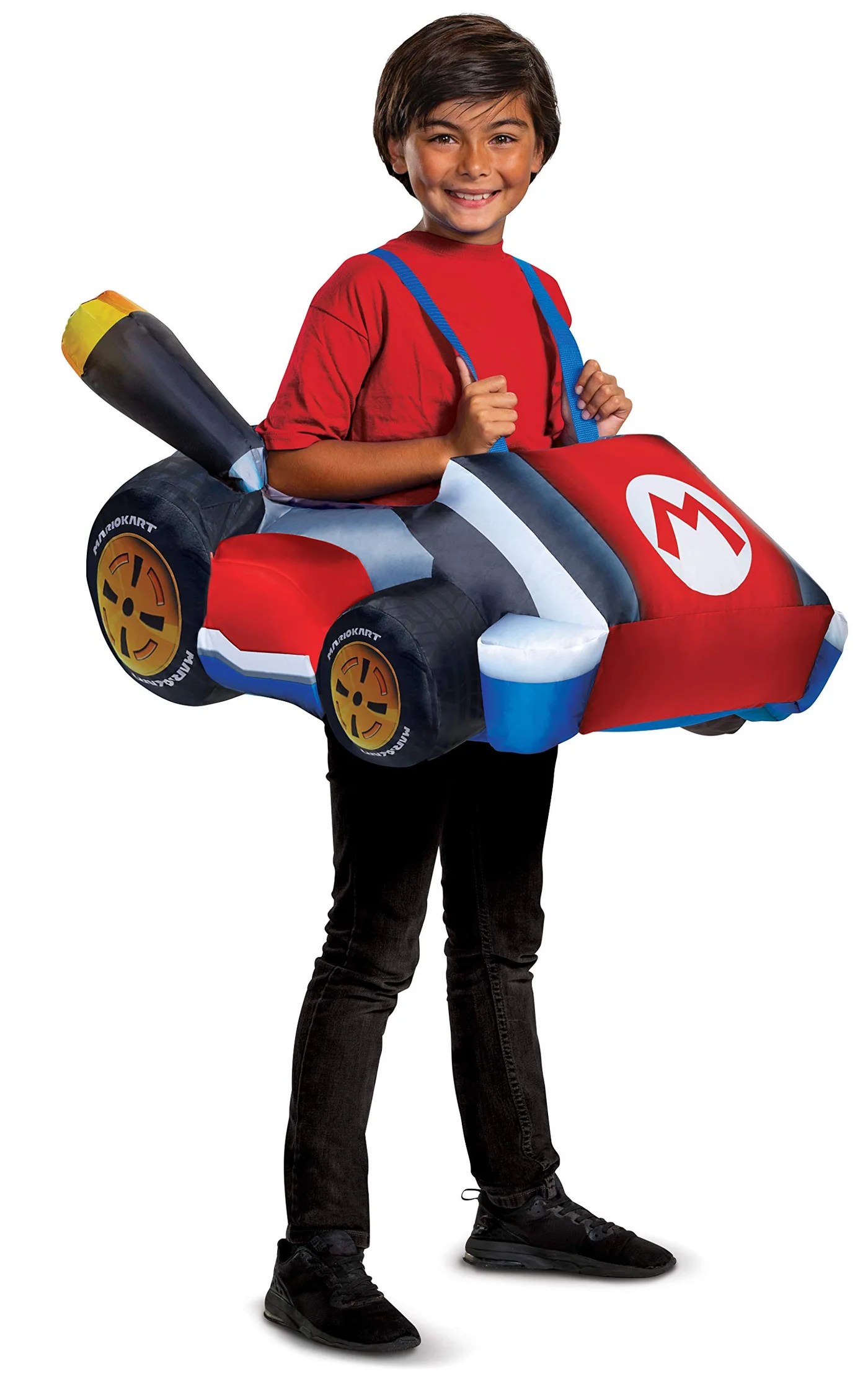 Inflatable Character Costume for Kids, Premium Blow Up Gaming Suit with Battery Operated Fan (Red and Blue, Children Size) 1dodi